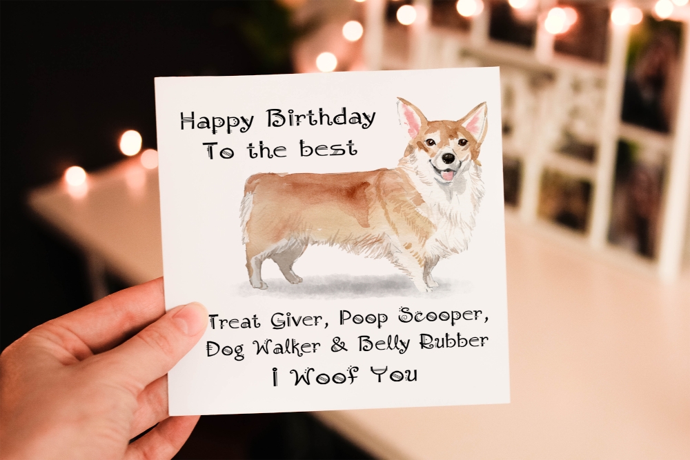 Corgi Dog Birthday Card, Dog Birthday Card